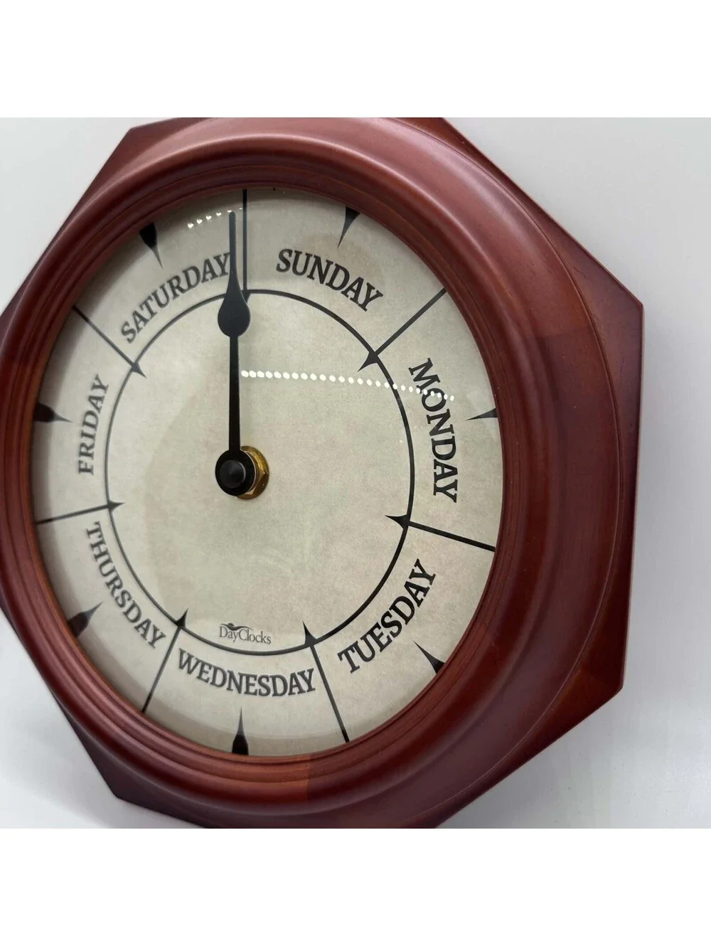 DayClocks DayDial Mahogany Day Of The Week Wall Clock 10